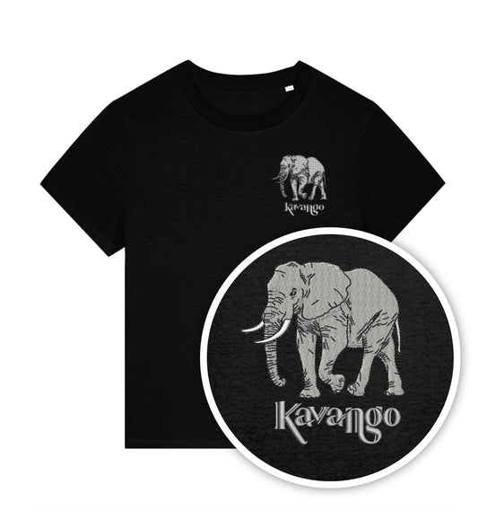 Women's Embroidered Kavango Elephant T-Shirt – Organic Cotton